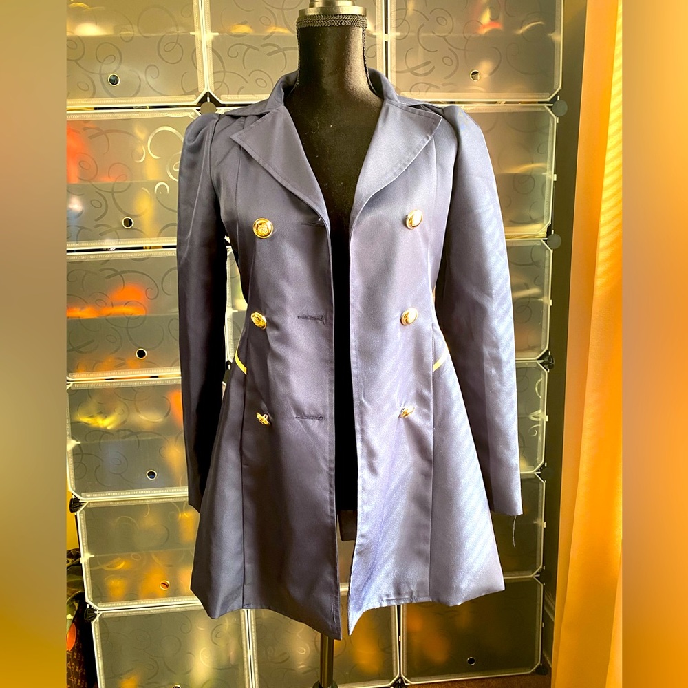 Women’s Double Breasted Navy Blue Lined Blazer